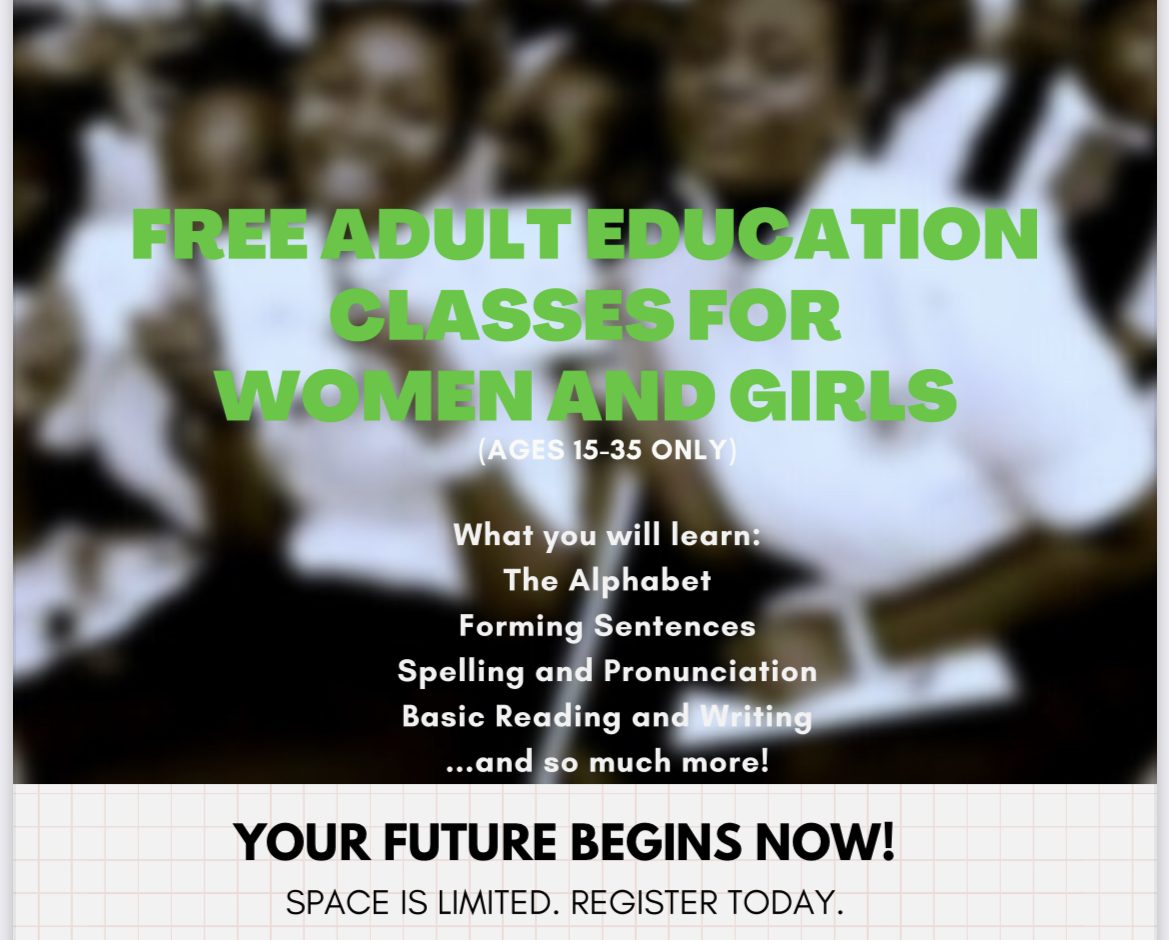 Free Adult Education Classes for Women and Girls Ages 15-35